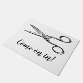 Haar-Stylistwillkommen matt Fußmatte (Schrägansicht)