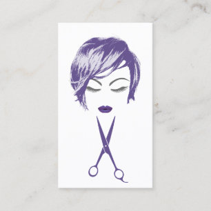 Haar-u. Make-upkünstler-violettes kurzes Visitenkarte