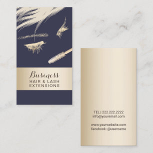 Haar-u. Peitschen-Erweiterungs-Salon-modernes Blau Visitenkarte