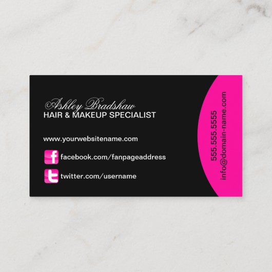 Haar-und Maskenbildner-Monogramm Visitenkarte (Rückseite)