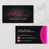 Haar-und Maskenbildner-Monogramm Visitenkarte (Vorne/Hinten)