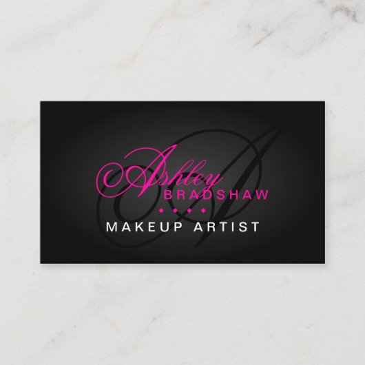 Haar-und Maskenbildner-Monogramm Visitenkarte (Vorderseite)