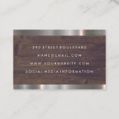 Haar und Schere | Business Card für Holzmetall Visitenkarte (Rückseite)