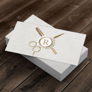 Haar- & Wimpernverlängerungen Gold Monogramm Elega Visitenkarte