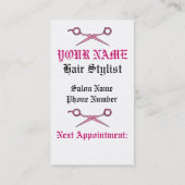 Haar-zusätzlicher Schädel u. Scheren Terminkarte (Rückseite)