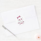Haaraccessoires Skull & Schere Crossbones Runder Aufkleber (Umschlag)