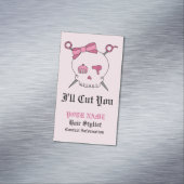 Haaraccessoires Skull & Scheren (rosa Version 6) Magnetische Visitenkarte (Beispiel)