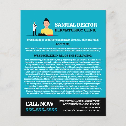 Haarausfall, Dermatologe, Klinik für Dermatologie Flyer (Vorne)