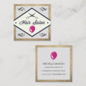 Haarbild | Friseursalon Quadratische Visitenkarte (Vorne/Hinten)