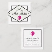 Haarbild | Friseursalon Quadratische Visitenkarte (Vorne/Hinten)