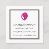 Haarbild | Friseursalon Quadratische Visitenkarte (Rückseite)