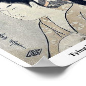 Haarbindung von Kitagawa, Utamaro Ukiyoe Poster (Ecke)