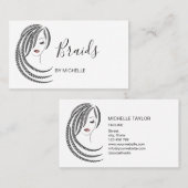 Haarböcker, Haarsalon für Braiden, Haarstil Visitenkarte (Vorne/Hinten)