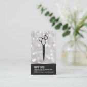 Haarbücher / Bokeh & Confetti Visitenkarte (Stehend Vorderseite)