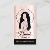 Haarbühne oder Haartrappe Braid Salon Rose Gold Visitenkarte (Vorderseite)