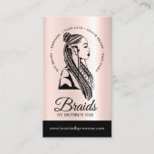 Haarbühne oder Haartrappe Braid Salon Rose Gold Visitenkarte (Vorderseite)