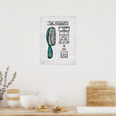 Haarbürsten-Vertragsposter Kunst Druck Lustige Sch Poster (Küche)