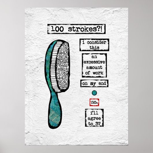 Haarbürsten-Vertragsposter Kunst Druck Lustige Sch Poster (Vorne)