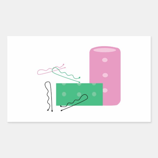 HaarCurlers Rechteckiger Aufkleber (Vorderseite)