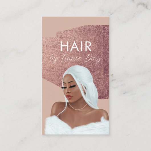 Haare Braid Salon Beauty Black Script Rose Pink Visitenkarte (Vorderseite)