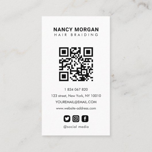 Haare Braiding Kalligrafie Script Foto Collage Visitenkarte (Rückseite)