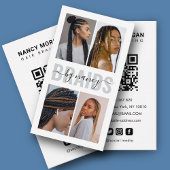 Haare Braiding Kalligrafie Script Foto Collage Visitenkarte