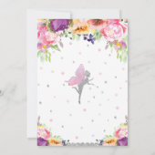 Haare Geburtstag Lila Floral Silber Whimsisch Einladung (Rückseite)