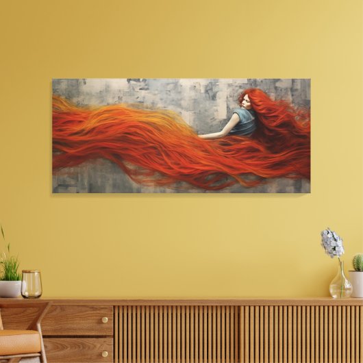 Haare in Waves Malerei Leinwanddruck (Insitu (Wohnzimmer))