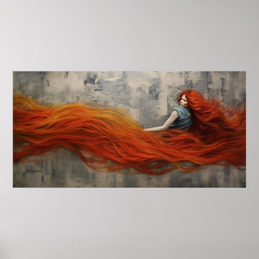 Haare in Waves Malerei Poster (Vorne)