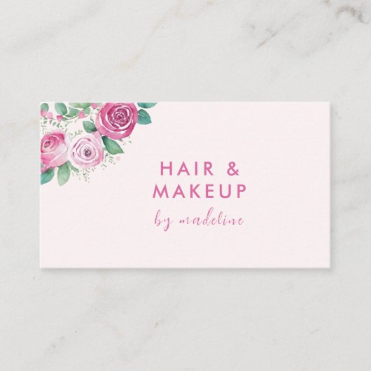 Haare makeup Rosa Visitenkarte (Vorderseite)