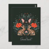 Haare mit Blume und nordischen Motiven Postkarte (Vorne/Hinten)