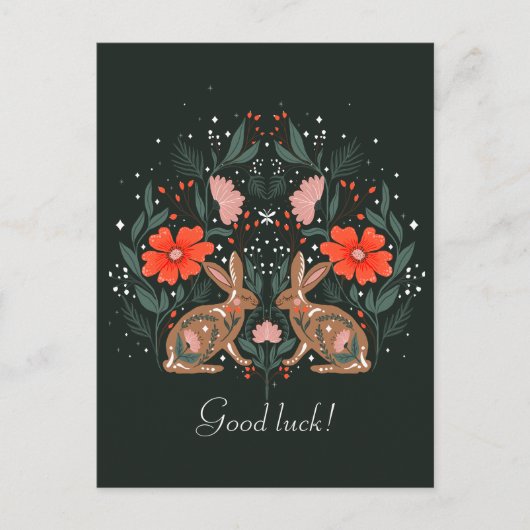 Haare mit Blume und nordischen Motiven Postkarte (Vorderseite)