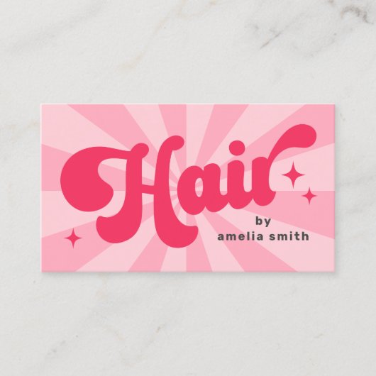 Haare nach Namen Retropinke oder farbiger Sonnenbr Visitenkarte (Vorderseite)