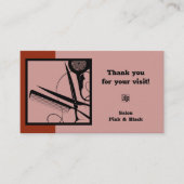 Haare Salon Logo QR Code Rosa Schwarz Rot Vielen D Terminkarte (Vorderseite)