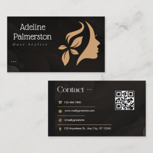 Haare Schwarz und Weiß  QR-Code  Visitenkarte