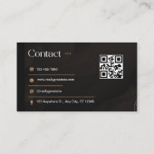 Haare Schwarz und Weiß  QR-Code  Visitenkarte (Rückseite)