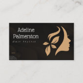 Haare Schwarz und Weiß  QR-Code  Visitenkarte (Vorderseite)