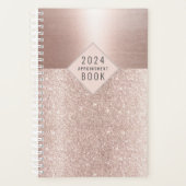 Haare Sterne Blush Rose Gold Glitzer Ernennung Planer (Vorderseite)