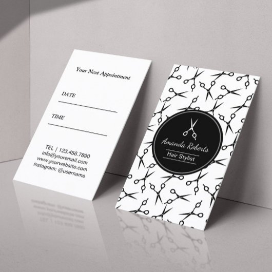 Haare Sterne Moderne Schere Muster Ernennung Terminkarte
