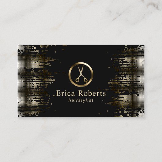 Haare Sterne Modernes Schwarzes & Gold Termin (Vorderseite)