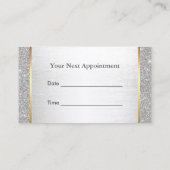 Haare Sterne Silberner Glitzer Salon Ernennung Terminkarte (Rückseite)