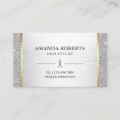 Haare Sterne Silberner Glitzer Salon Ernennung Terminkarte (Vorderseite)