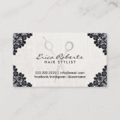 Haare Sterne Vintag Schwarzes Salon Ernennung Terminkarte (Vorderseite)