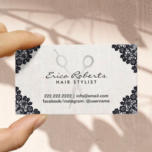 Haare Sterne Vintag Schwarzes Salon Ernennung Terminkarte