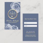 Haare Sternenschere Comb Blauer Flora Ernennung Terminkarte (Vorne/Hinten)