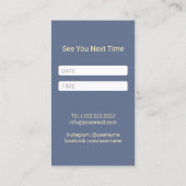 Haare Sternenschere Comb Blauer Flora Ernennung Terminkarte (Rückseite)