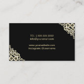 Haare Stylist Beauty Salon Logo Modern Gold Sequen Visitenkarte (Rückseite)