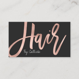 Haare Stylist Einfache Rose Gold Moderne Typografi Visitenkarte
