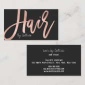 Haare Stylist Einfache Rose Gold Moderne Typografi Visitenkarte (Vorne/Hinten)