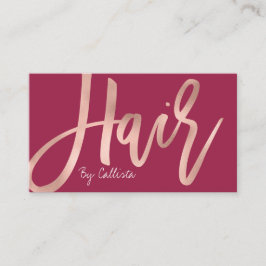 Haare Stylist Einfache Rose Gold Moderne Typografi Visitenkarte